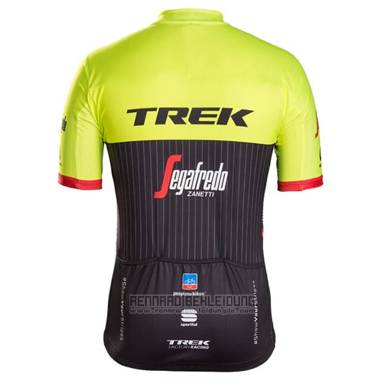 2017 Fahrradbekleidung Trek Segafredo Grun und Shwarz Trikot Kurzarm und Tragerhose